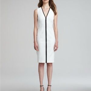 Burberry White Dress with Black Trim